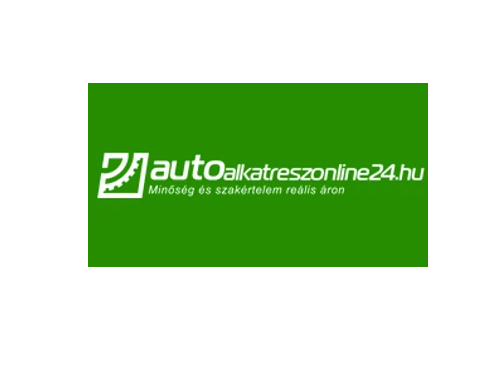 Zöld háttérrel, fehér autóalkatrészonline24.hu logó és szöveg látható a képen.