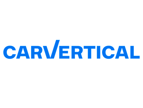Kék-fehér CARVERTICAL felirat, vastag betűkkel, fehér háttéren, középen elhelyezve.