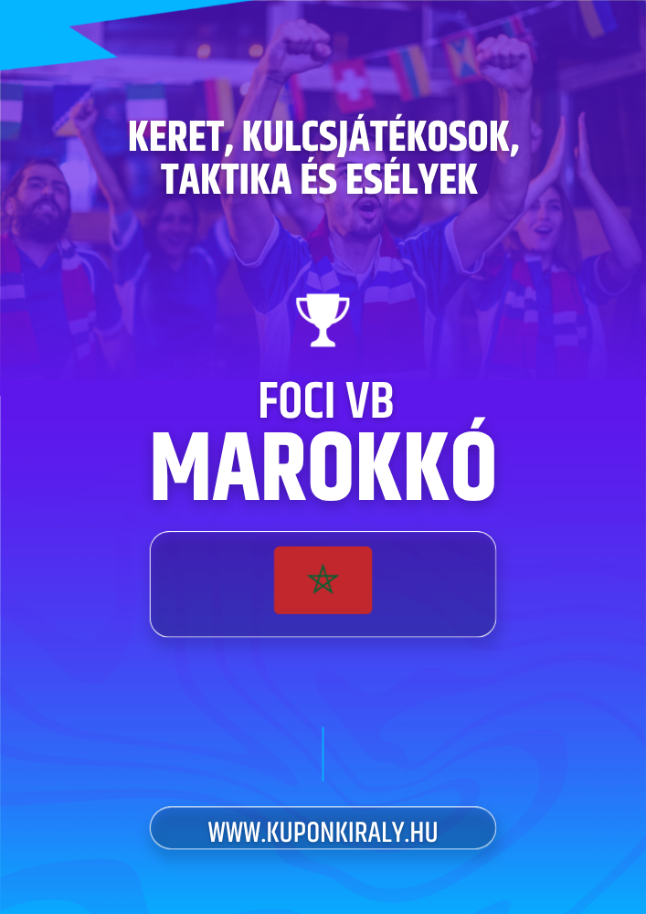 Lila-kék promóciós poszter, futballszurkolók, kupa ikon, „FOCI VB BRAZILIA” felirat és brazil zászló.