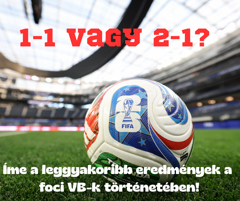 Futball-labda stadion gyepén, háttérben lelátó és felirat: 1-1 vagy 2-1, FIFA logóval.