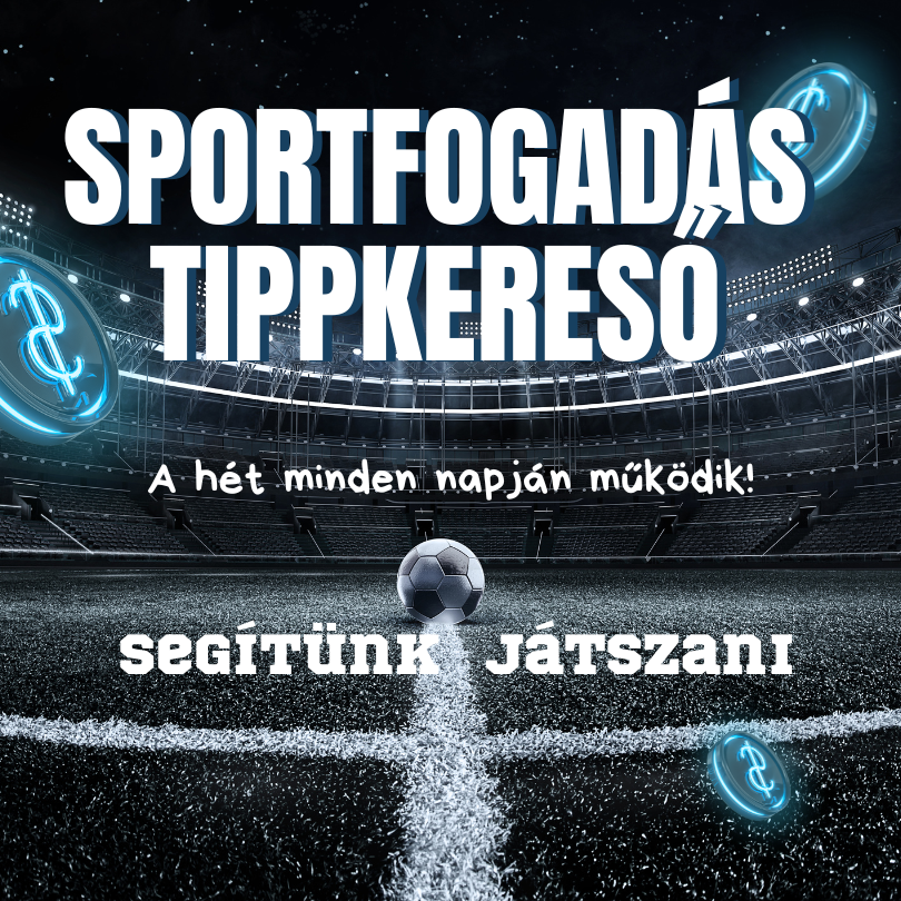 Futballstadion éjszaka, kék neon ikonokkal, szöveges feliratokkal és labdával a pályán.